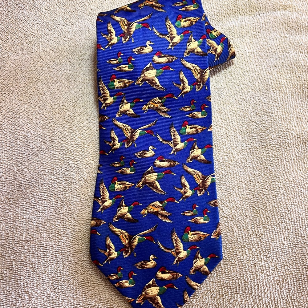 Banana Republic Royal Blue Mallard Duck Tie
